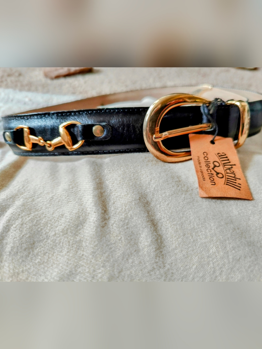 Black Leather Custom Horsebits Belt -equestrians